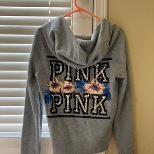 Pink Victoria Secret jacket with hood.
